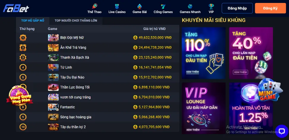 Giao diện sảnh game đa dạng tại hi8802 link mới